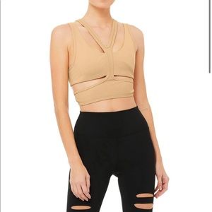 Alo Trackie Sports Bra - Nude, Size Small